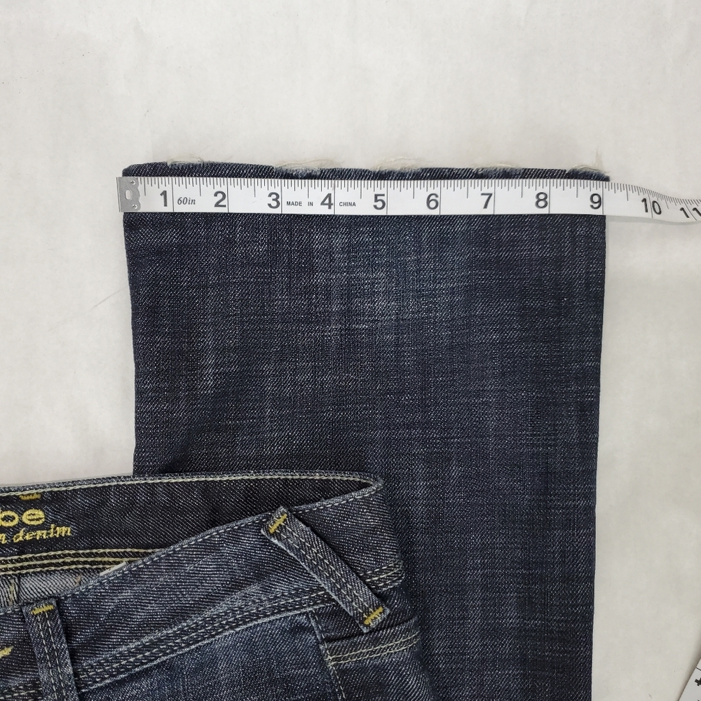 Bebe | Vintage Y2K Gold Metal Logo Back Pocket Bootcut Flare Jeans | 26 Low Rise - Picture 12 of 14
